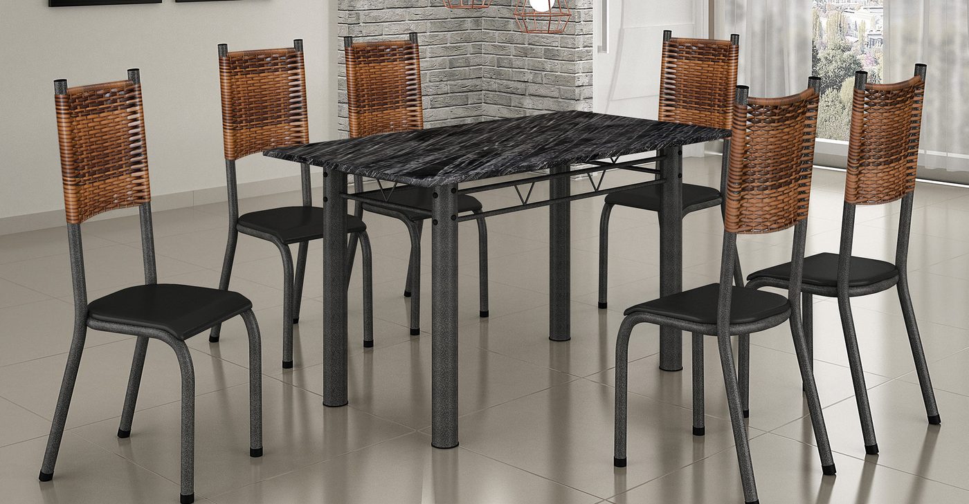 Mesa Tubular 6 Cadeiras 1,40m Iracema