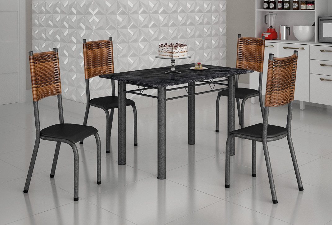 Mesa Tubular 4 Cadeiras 1,20m Iracema